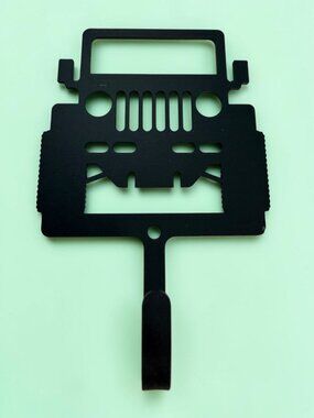 Wrought Iron Jeep Wall Hook Small 3.5" (Made in USA)